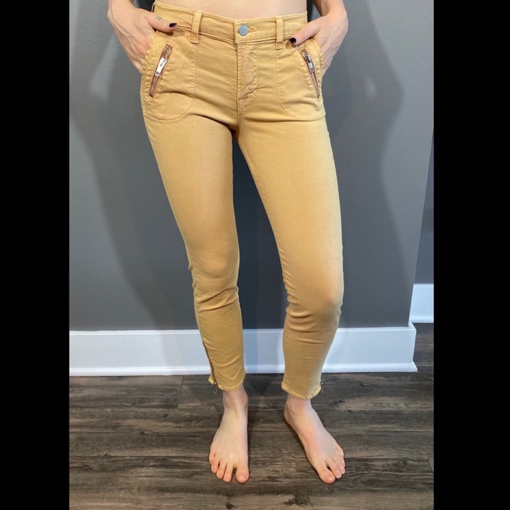 J Brand Ginger Yellow Jeans with Ankle Zipper
